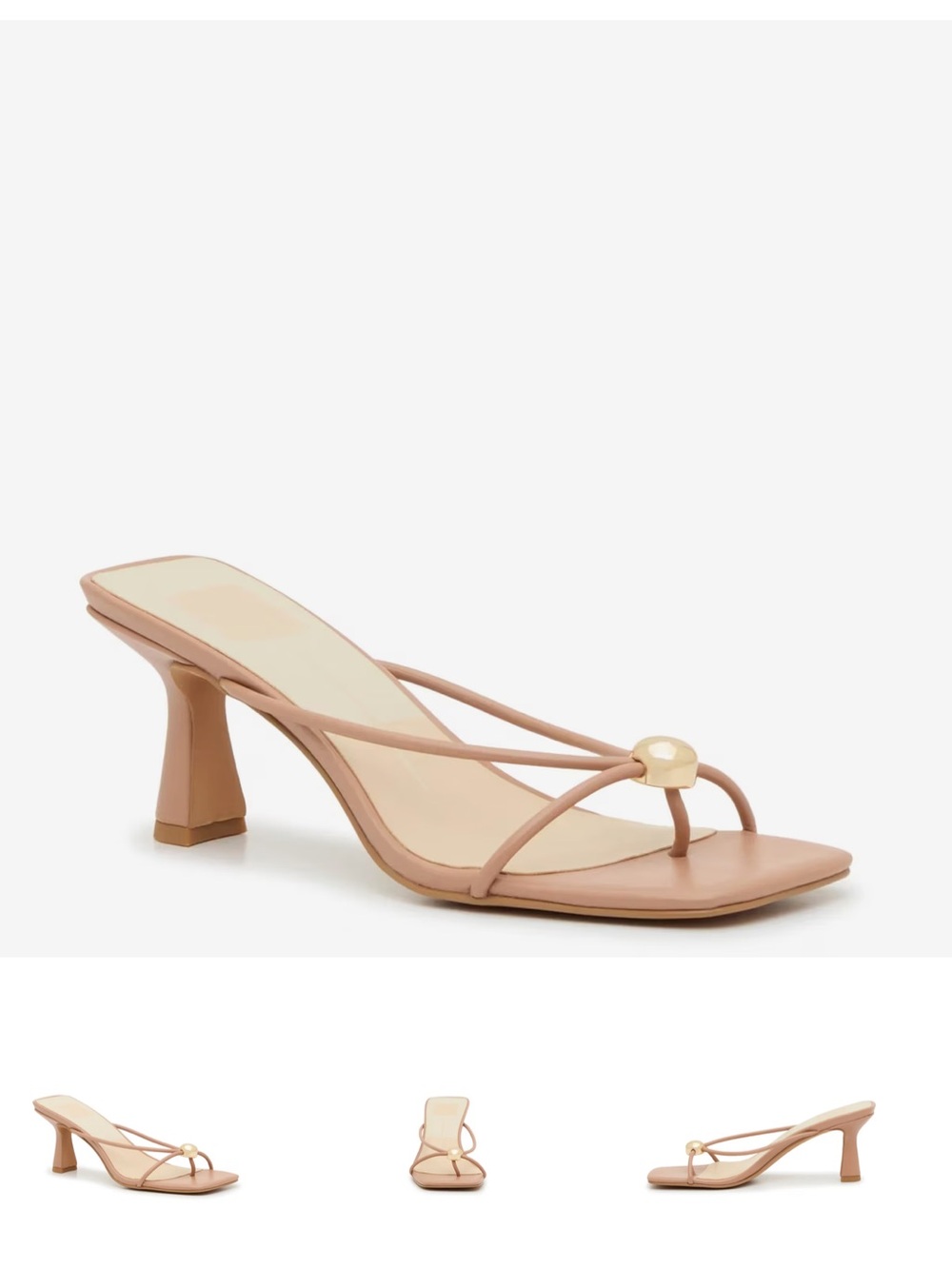 Dolce Vita Blush Tan Thong Heel with Gold Accent
